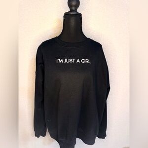 Black Sweatshirt with White Text